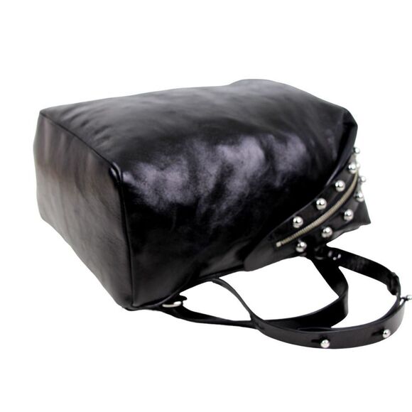 REBECCA MINKOFF BLACK GENUINE LEATHER BACKPACK CONVERTIBLE SHOULDER BAG PURSE - Picture 7 of 13